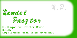 mendel pasztor business card